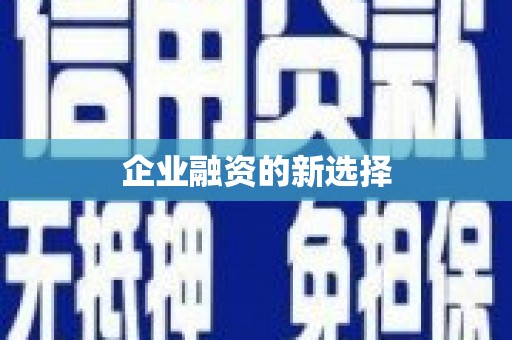 海宁企业融资的新选择